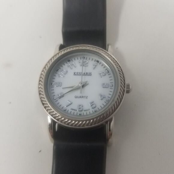 Kessaris Black Band Silver Rope Bezel Interchangable Bands JCR510 Women's Watch - Picture 8 of 9